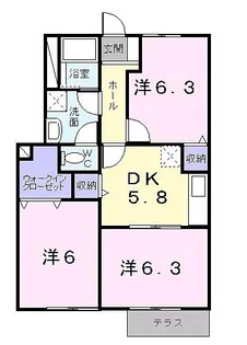 ヒルサイドハウスA【1階】の間取り