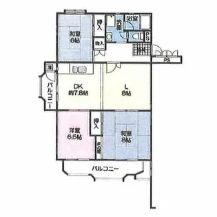明石大窪住宅4号棟【404号室】の間取り
