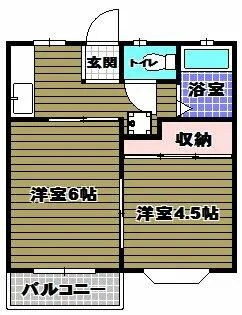 コーポラスしずⅡ【2階】の間取り
