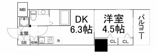 TLRレジデンス本町WEST【2階】の間取り