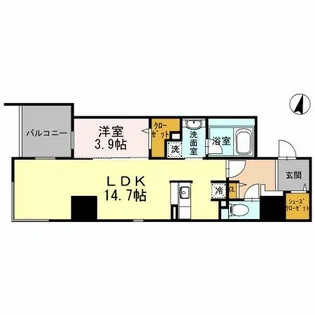 Y’s Court東梅田【14階】の間取り