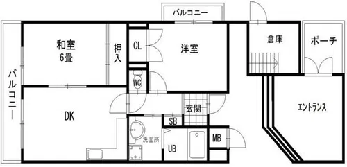 ビューハイツ四條畷【1階】の間取り
