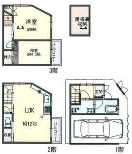 大阪府東大阪市北石切町【一戸建】の間取り