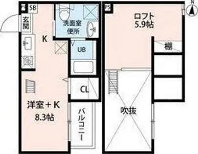 セジョリグラース【2階】の間取り