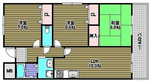 ウエストインヒルズ【5階】の間取り