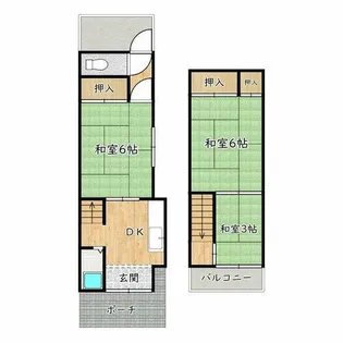 大阪府堺市東区日置荘西町3丁【一戸建】の間取り