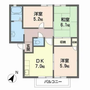 大阪府和泉市伯太町2丁目【アパート】の間取り