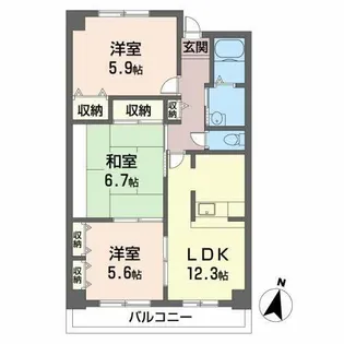 大阪府和泉市肥子町2丁目【マンション】の間取り