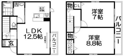 ウインベル高倉A棟【1階】の間取り