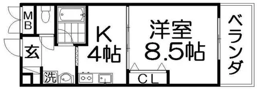 カリーノカサメント東中振【2階】の間取り