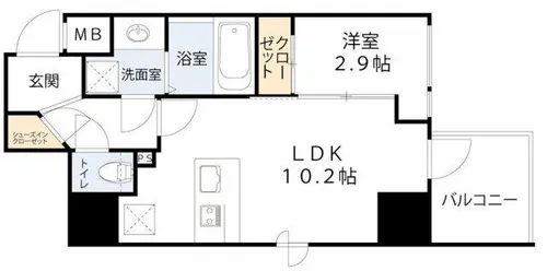 AFFLUENCE難波EAST【7階】の間取り