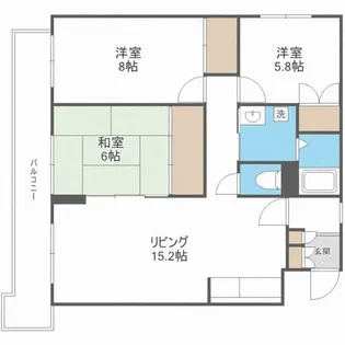 リバーサイドヒルズ西岡公園【107号室】の間取り