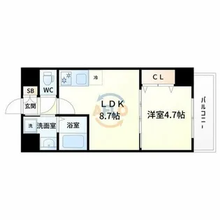 Halu江坂東【2階】の間取り