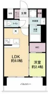 セレニテ難波ミラク壱番館【9階】の間取り