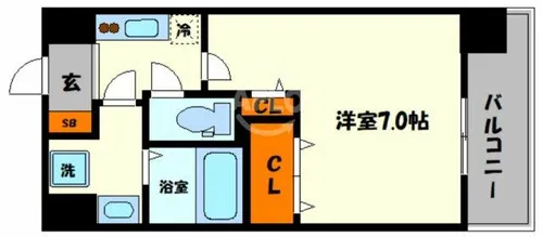 ラシーヌ瓦屋町【8階】の間取り