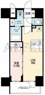 プレサンス立売堀ベルヴィル【12階】の間取り