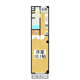 カシェット初芝【4階】の間取り