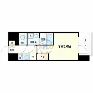 レジュールアッシュOSAKAGATEWAY【3階】の間取り