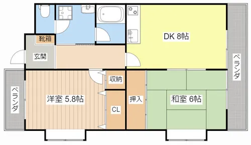プリミエ貴生川【207号室】の間取り