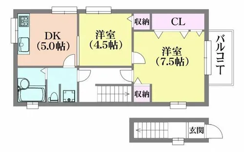 ハイツオー【2階】の間取り