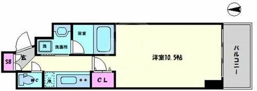 プレジール靱公園【9階】の間取り
