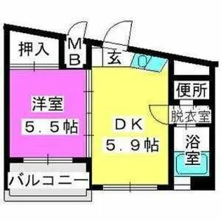 エスポワール姪浜【4階】の間取り