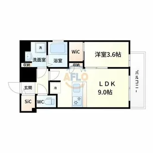 レジュールアッシュOSAKAGATEWAY【12階】の間取り