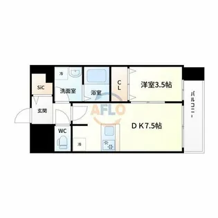 レジュールアッシュOSAKAGATEWAY【12階】の間取り