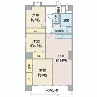 レジデンス栄光【6階】の間取り