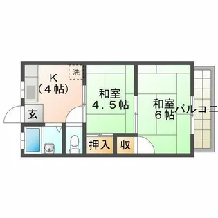 福禄荘【2階】の間取り