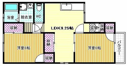 シャトードイワネF号館【2階】の間取り
