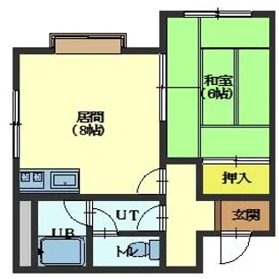 サンハイツ【1A号室】の間取り