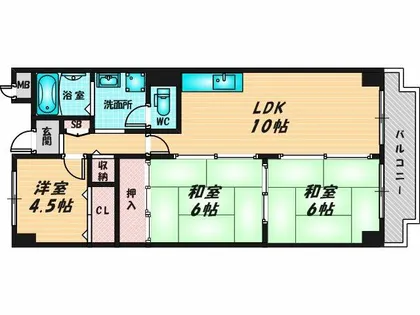 アバハイム西村【8階】の間取り