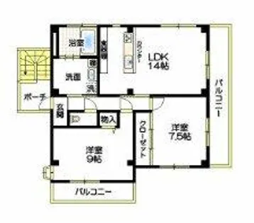マンション北川【2階】の間取り