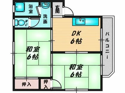 稲地ハイツ【4階】の間取り