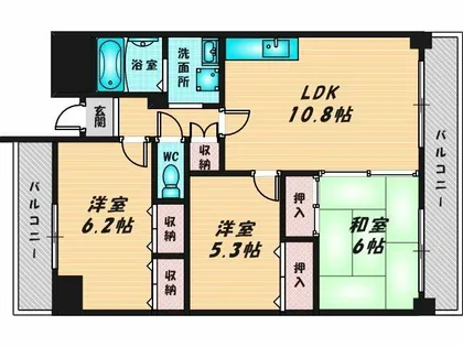 エレガンス巽【7階】の間取り