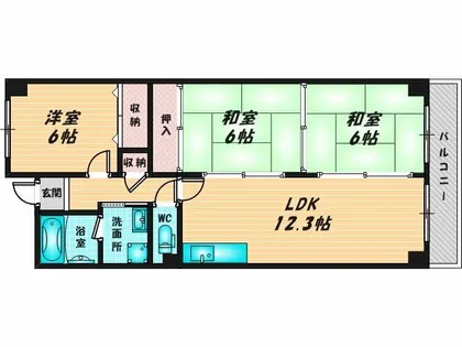 ローレルハイツ花園【2階】の間取り