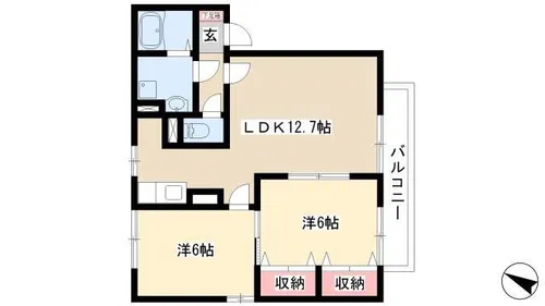 シャンクレールよもぎ台 A棟【2階】の間取り
