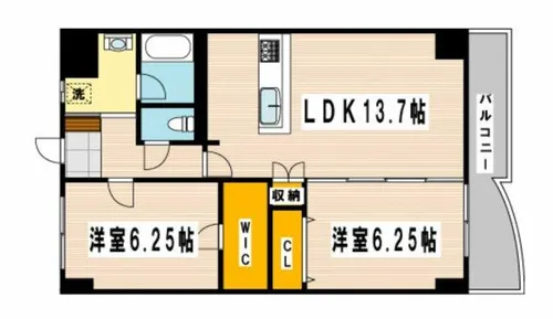CREWS.ROI Tenjin【5階】の間取り