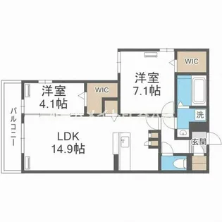 ルシェーナ西田辺【2階】の間取り