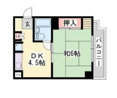 ジュネス姫路【406号室】の間取り