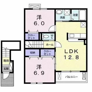 グランドソレイユⅠ番館【2階】の間取り