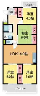 白鷹香枦園第二マンション【209号室】の間取り