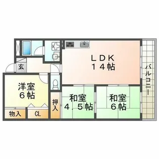 ヴィスター五色山【2階】の間取り