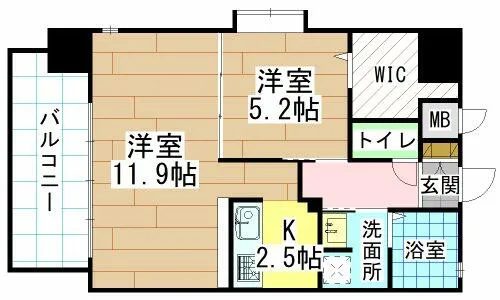 福岡県北九州市小倉北区京町1丁目【マンション】の間取り