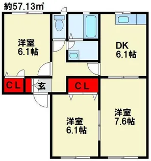 ヴェルエポック芦屋【103号室】の間取り