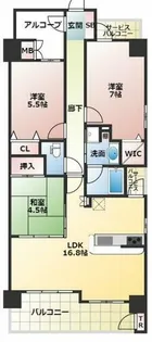 KDXレジデンス守口【3階】の間取り