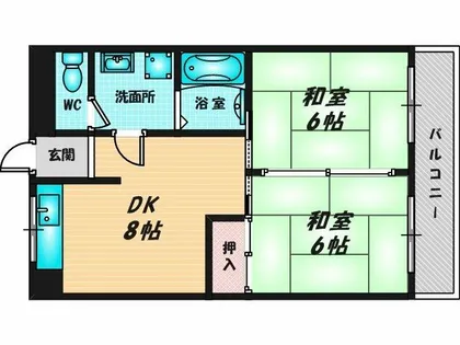 五百石マンション【5階】の間取り