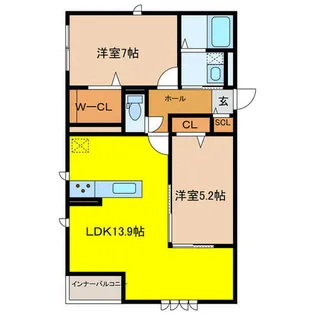 ラ・フレーズ【1階】の間取り