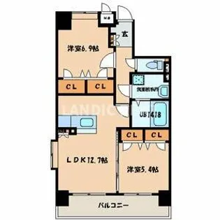 ルシール筑紫通り【4階】の間取り